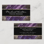 Lila gebürstet | Holzkarten Visitenkarte (Vorne/Hinten)