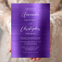 Lila gebürstete Metall-Schrift Hochzeit