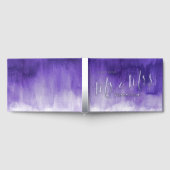 Lila gebürstete moderne Hochzeitskunst Gästebuch (Voll)