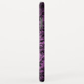 Lila gebürstetes Aluminium und schwarze Blütenlatt Case-Mate iPhone Hülle (Hinten/Rechts)