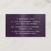 Lila gebürstetes Metall aus Edelstahl Visitenkarte (Rückseite)