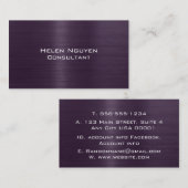 Lila gebürstetes Metall aus Edelstahl Visitenkarte (Vorne/Hinten)