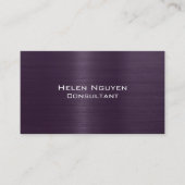 Lila gebürstetes Metall aus Edelstahl Visitenkarte (Vorderseite)