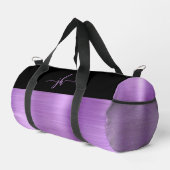 Lila gebürstetes Schwarzes Script-Monogramm aus ge Duffle Bag (Rechte Ecke)