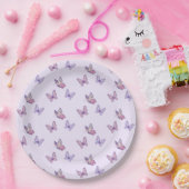 Lila Geburtstag der Schmetterlingsfrau Pappteller (Party)