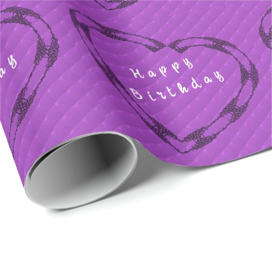 Lila Geburtstag Geschenkpapier (Rolleneckpunkt)