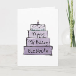 Lila Geburtstag Karte