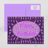 lila Geburtstag Postkarte (Vorne/Hinten)