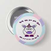 Lila Geburtstag von Unicorn Button (Vorne & Hinten)