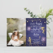 Lila Geburtstagsfeier Einladung (Stehend Vorderseite)