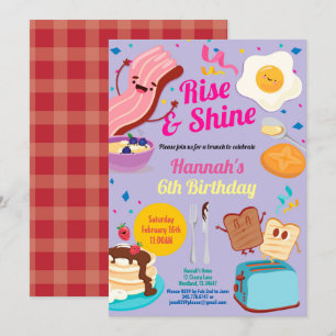 Lila Geburtstagsfeier Steigung und Glanz Einladung