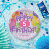 lila Geburtstagskekse mit Ballons Pappteller (Party)