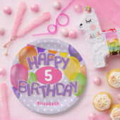 lila Geburtstagskekse mit Ballons Pappteller (Party)