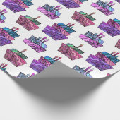Lila Geburtstagskuchen Geschenkpapier (Ecke)
