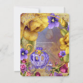 Lila Geburtstagspartei von Princess Einladung (Rückseite)