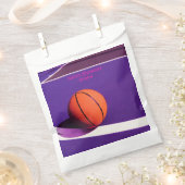 Lila Geburtstagsparty Court Sportbasketball Geschenktütchen (Ausgeschnitten)