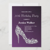 lila Geburtstagsparty Einladung (Vorderseite)