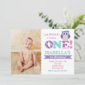 Lila Geburtstagsparty Einladungen für Mädchen (Stehend Vorderseite)