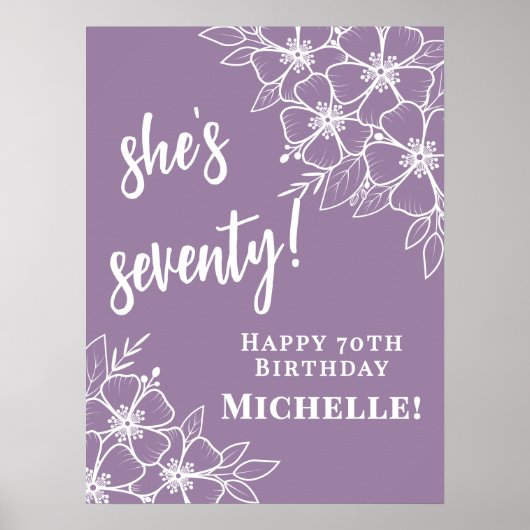 Lila Geburtstagsparty Poster (Vorne)