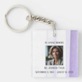 Lila Gedächtnistraining zur Beerdigung Schlüsselanhänger (Vorderseite)