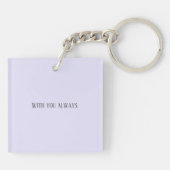 Lila Gedächtnistraining zur Beerdigung Schlüsselanhänger (Rückseite)