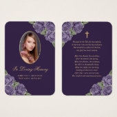 Lila Gedenkkarte (Vorne & Hinten)