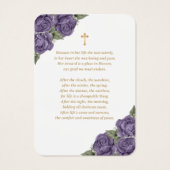 Lila Gedenkkarte für das Beerdigungsgebet (Rückseite)