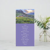 Lila Gedenkkarte für die Gebetsflora Dankeskarte (Stehend Vorderseite)