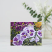 Lila Gedenkkarte mit grüngelbem Gelb Postkarte (Stehend Vorderseite)