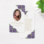 Lila Gedenkkarte zur Beerdigung (Schreibtisch)