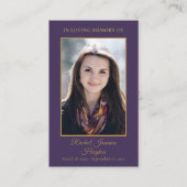 Lila Gedenkkarten für die Foliage-Beerdigung Foto Visitenkarte (Vorderseite)