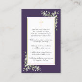 Lila Gedenkkarten für die Foliage-Beerdigung Foto Visitenkarte (Rückseite)