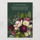 Lila Gedenkprogramm zur Beerdigung von Grünblumen Programm (Vorderseite)