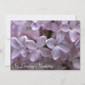 Lila Gedenkveranstaltung-Begräbnis-Einladung Einladung (Vorderseite)