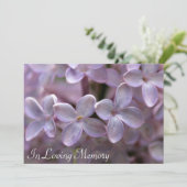 Lila Gedenkveranstaltung-Begräbnis-Einladung Einladung (Stehend Vorderseite)