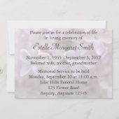 Lila Gedenkveranstaltung-Begräbnis-Einladung Einladung (Rückseite)