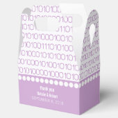Lila Geek Chic Binary Code Begünstigungsboxen Geschenkschachtel (Geöffnet)