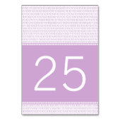 Lila Geek Chic Binary Code Table Card Tischnummer (Rückseite)