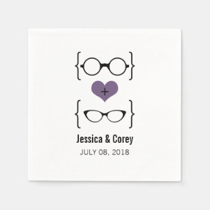 Lila Geeky Glasses Paper Napkins Serviette