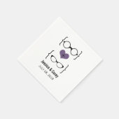 Lila Geeky Glasses Paper Napkins Serviette (Ecke)