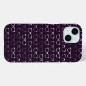 Lila Geeky Hipster Glasses Pattern Case-Mate iPhone Hülle (Rückseite (Horizontal))