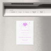 Lila gefärbte Herz-Design-Hochzeit speichern das D Magnet (In Situ (Geschirrspüler))