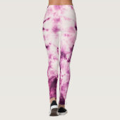 Lila Gefärbte Krawatte Batik Textur Leggings (Rückseite)