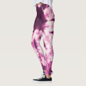 Lila Gefärbte Krawatte Batik Textur Leggings (Links)