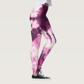 Lila Gefärbte Krawatte Batik Textur Leggings (Rechts)