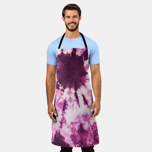 Lila Gefärbte Krawatte Batik Textur Schürze (Getragen)