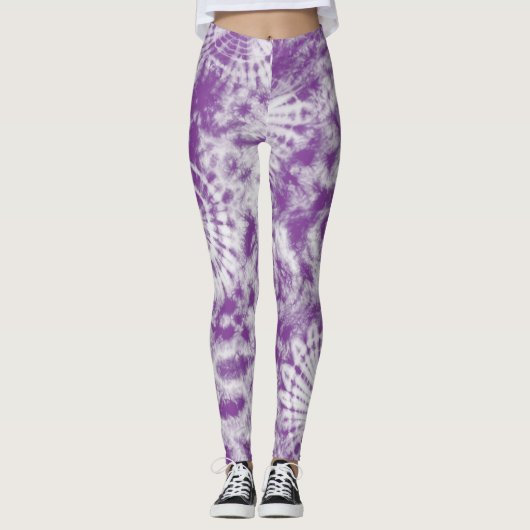 Lila Gefärbte Krawatte Leggings (Vorderseite)