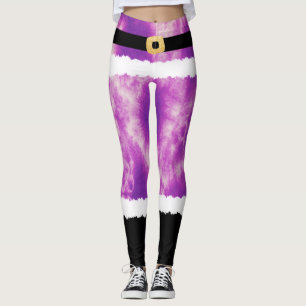 Lila Gefärbte Krawatte Santa Claus Kostüme Weihnac Leggings