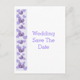 Lila gefärbtes Blumenherz - Hochzeit retten das Da Ankündigungspostkarte