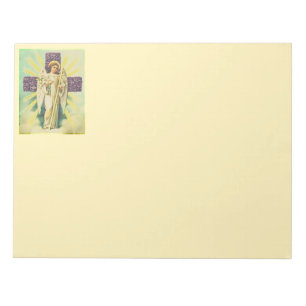 Lila, geflochtener KreuzNotepad Notizblock